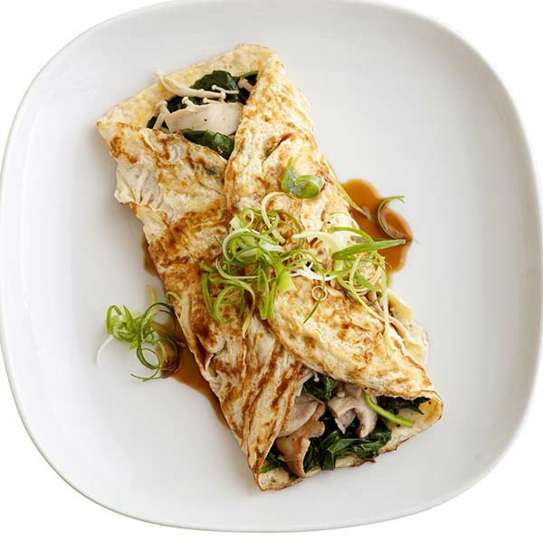 Mushroom omelet wraps