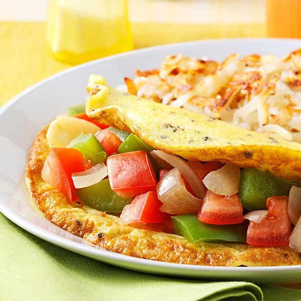 Onion and Green Pepper Omelet