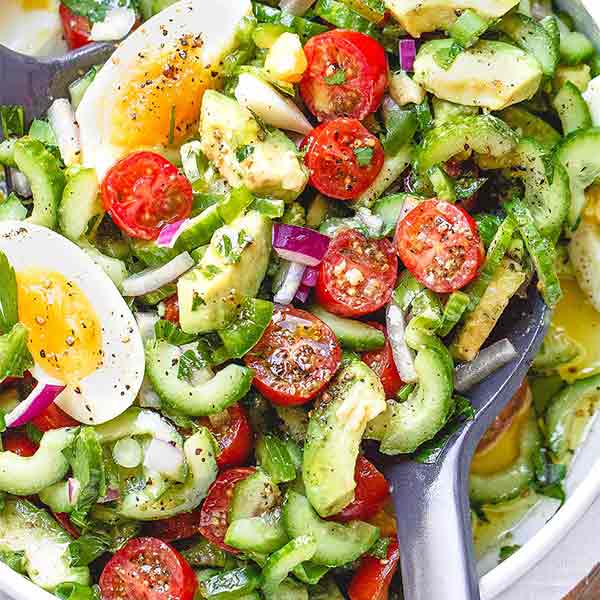 Garden Salad with Egg Salad