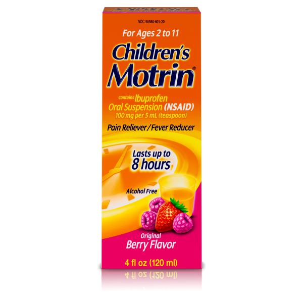 Children's Motrin Ibuprofen Kids Medicine, Berry Flavored Berry - 4.0 Oz