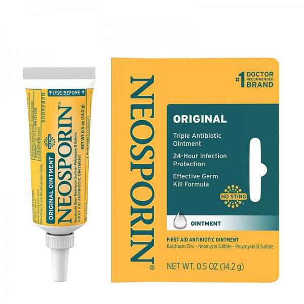 Neosporin Original First Aid Antibiotic Ointment with Bacitracin, Zinc For 24-ho