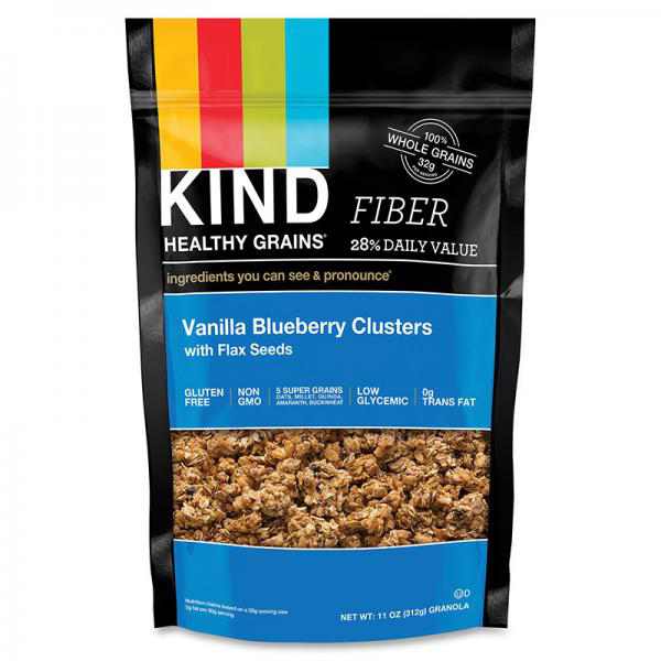 KIND, Healthy Grains, Granola Clusters, Gluten Free, Vanilla Blueberry with Flax