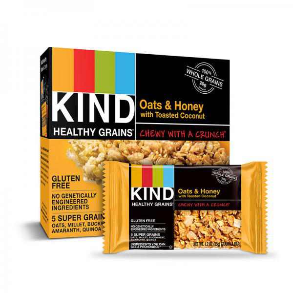 KIND Healthy Grains Oats & Honey, Gluten Free Granola Bars - 5ct
