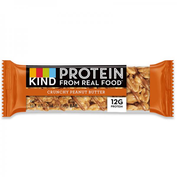 KIND Protein Bar, Crunchy Peanut Butter, Gluten Free, 12g Protein, Pack of 12, S