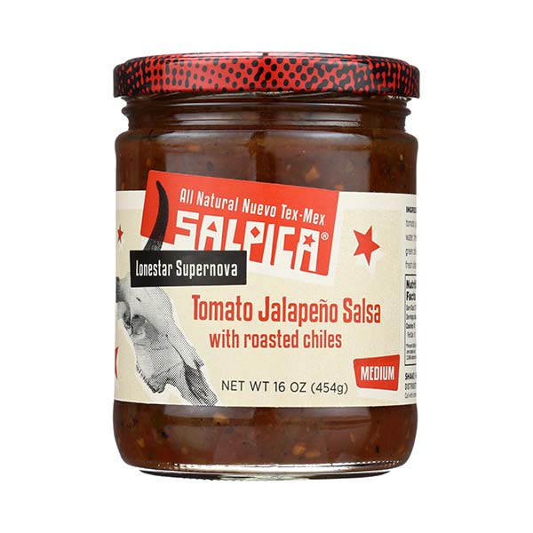 Salpica Tomato Jalapeño Salsa, Medium, with Roasted Chiles, 16 Oz