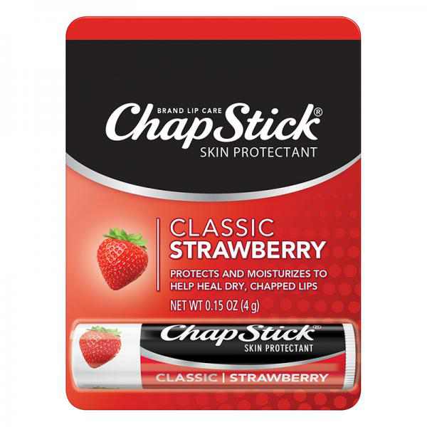 ChapStick Classic Strawberry Flavor 0.15 Ounce, Skin Protectant, Lip Care, 12 CT