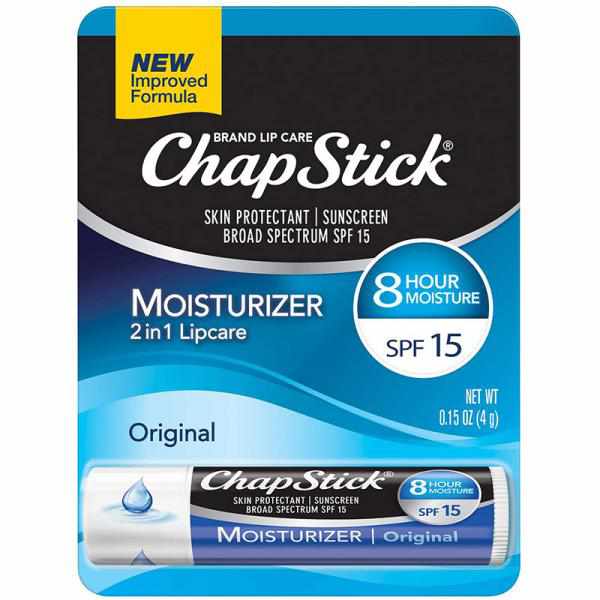 ChapStick Moisturizer (Original Flavor, 0.15 Ounce) Lip Balm Tube, Skin Protecta