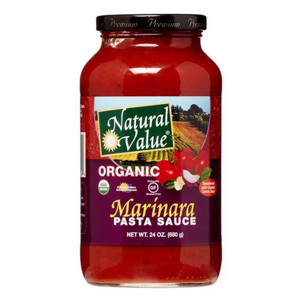 Natural Value Organic Pasta Sauce, Traditional Marinara, 24 Oz