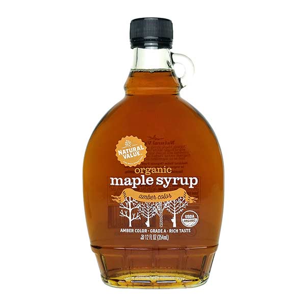 Natural Value Pure Organic Grade A Maple Syrup, Dark Amber, 12 Fluid Ounce