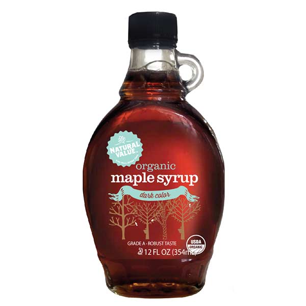 Natural Value Organic Maple Syrup, Grade A Dark Robust, 12 Oz