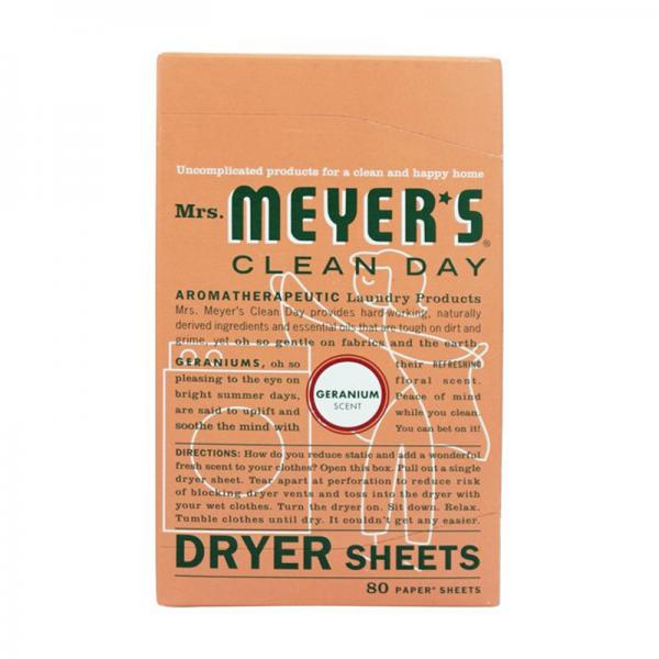 Mrs. Meyer's Clean Day Dryer Sheets, Geranium Scent, 