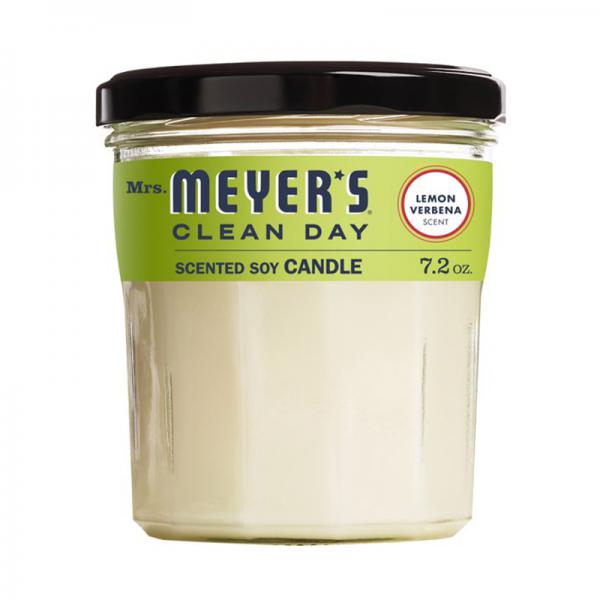 Mrs. Meyer's Clean Day Scented Soy Candle, Lemon Verbena Scent, 7.2 ounce candle