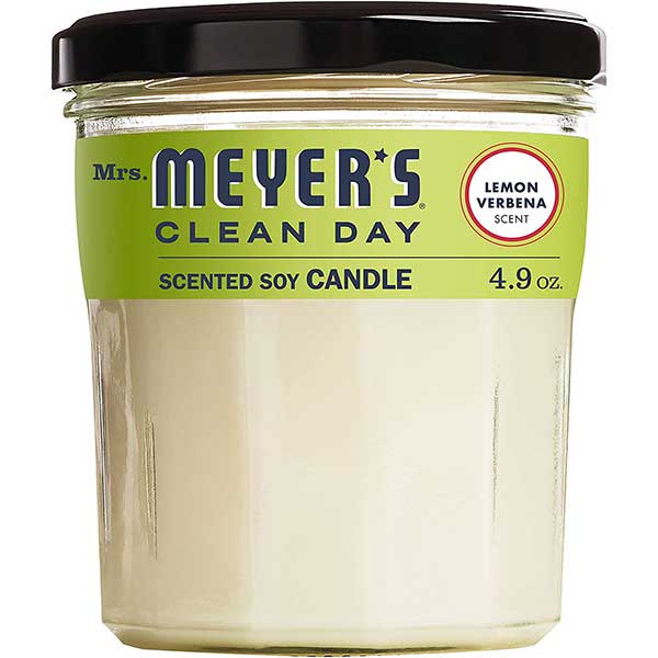 Mrs. Meyer's Clean Day Scented Soy Candle, Lemon Verbena, 4.9 oz
