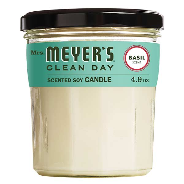 Mrs. Meyer's Clean Day Scented Soy Candle, Basil, 4.9 oz