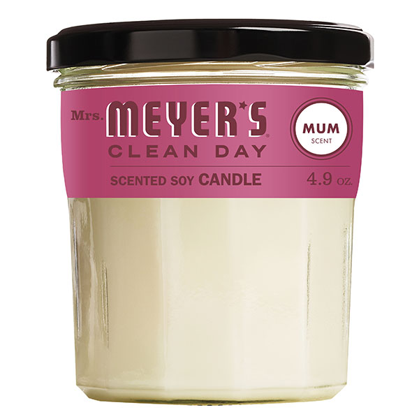 Mrs. Meyer's Clean Day Scented Soy Candle, Mum Scent, 4.9 oz