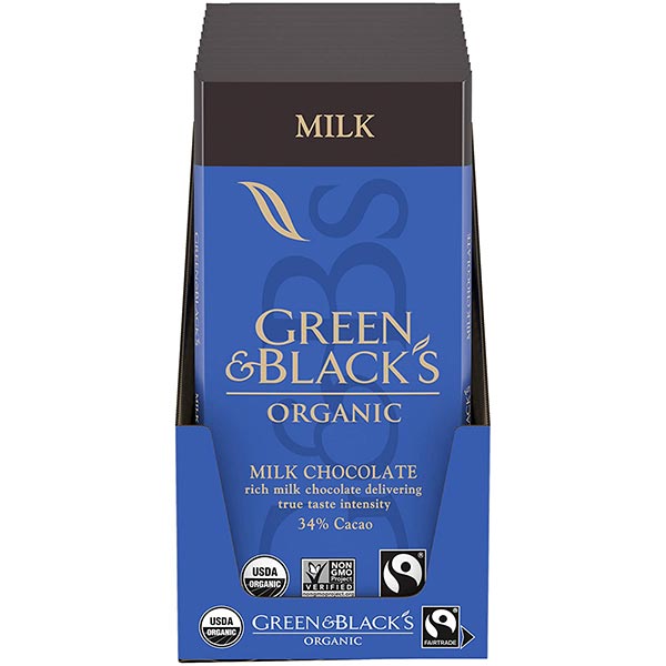 GREEN & BLACK’S Organic Milk Chocolate Bar, 34% Cacao, 1 Bar (3.17 Oz.)
