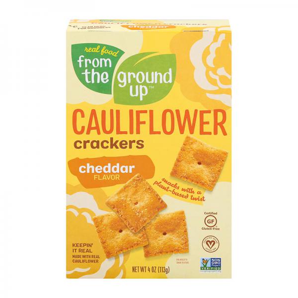 Real Food From the Ground Up Cauliflower Crackers - Cheddar - 4oz