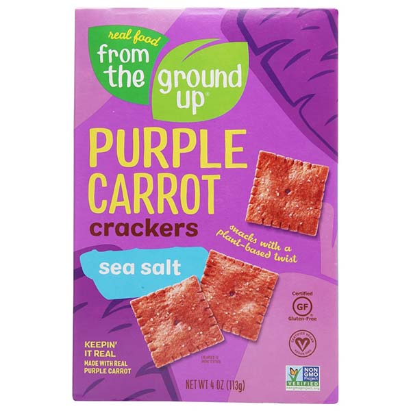 From the Ground up - Purple Carrot Crackers Sea Salt - 4 Oz.