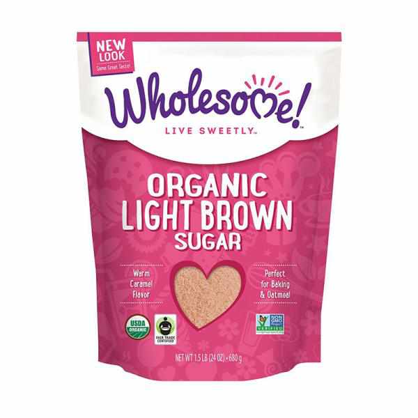 Wholesome Sweeteners Fair Trade Organic Light Brown Sugar, 24-Ounce Pouches (Pac