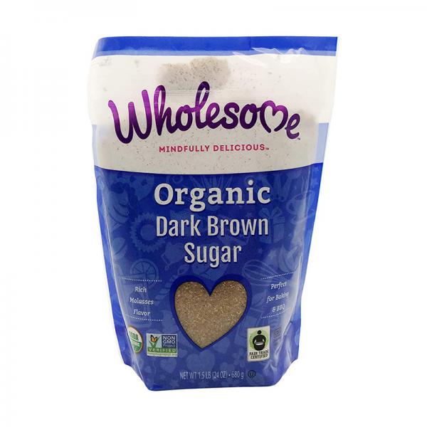 Wholesome Sweeteners Fair Trade Organic Dark Brown Sugar, 24-Ounce Pouches (Pack