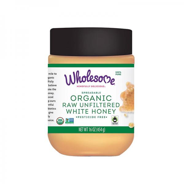 Wholesome Sweeteners Honey - Organic - White - Unfliltered - Squeeze, 16 Oz