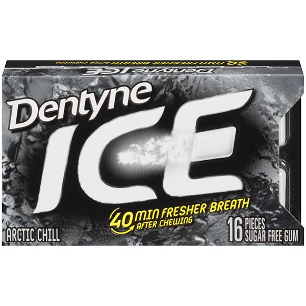Dentyne Sugar Free Arctic Chill Chewing Gum 16 Pc. - Case of: 9; Each Pack Qty: 16; Total Items Qty: 144