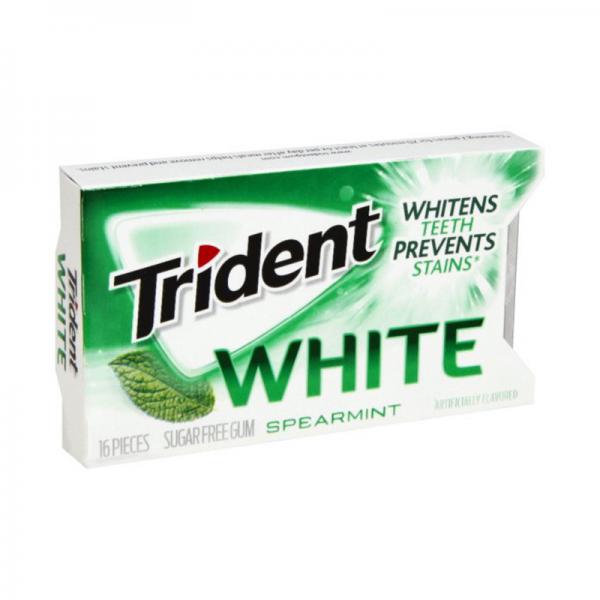 Trident White Spearmint Sugar Free Gum, 16-Piece, 9 Count