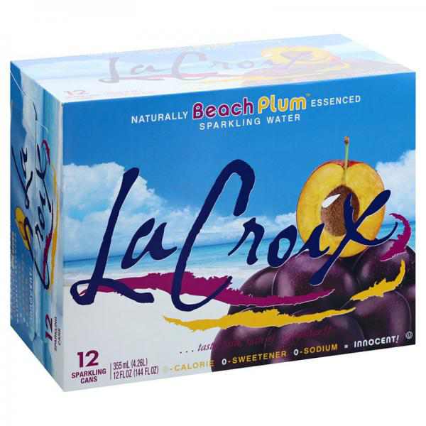 La Croix Flavored Sparkling Water | Beach Plum | Summer 2021 Flavor, Naturally Essenced, 12 Fl Oz Cans | Pack of 12