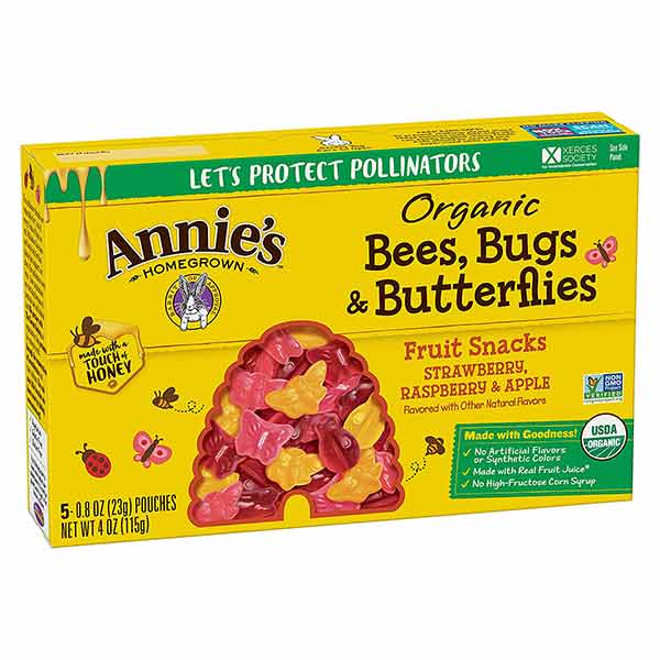Annie's Organic Bees, Bugs, And Butterflies Fruit Snacks, 5 ct, 4 oz