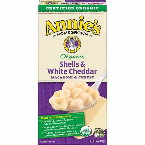 Annie's Homegrown Organic Macaroni & Cheese Shells & White Cheddar - 6oz