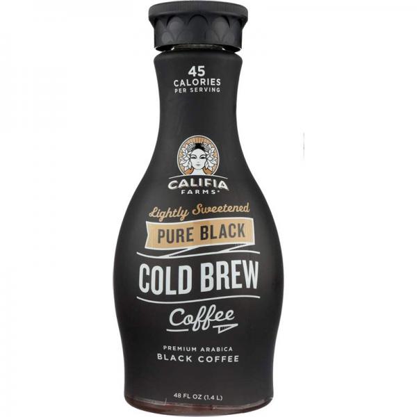 Califia Farms Pure Black Lightly Sweetened Cold Brew Coffee - 48 fl oz