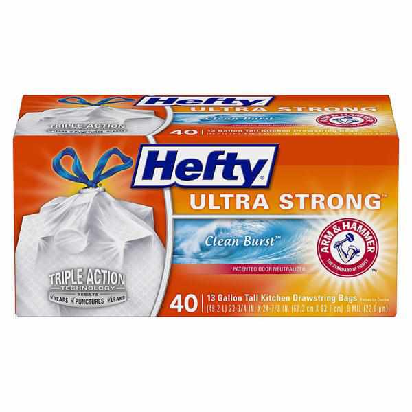Hefty Ultra Strong 13G Citrus Twist, 40ct, White