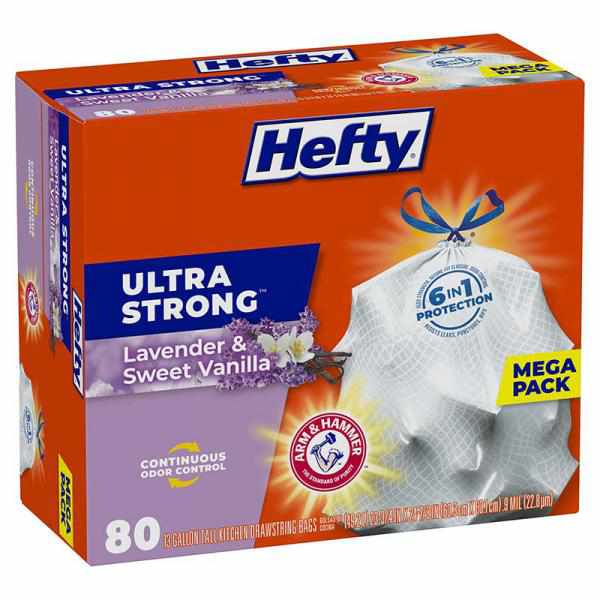 Hefty Ultra Strong Tall Kitchen Trash Bags, 13 Gallon, 40 Count