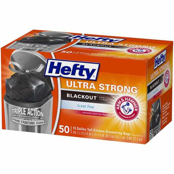 Hefty® Ultra Strong™ Blackout® Scent Free 13 Gallon Tall Kitchen Drawstring Bags