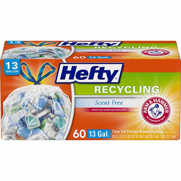 Hefty Recycling Clear Scent Free Drawstring Bags