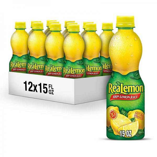 ReaLemon, 100% Lemon Juice, 15 Ounce (Pack of 12)