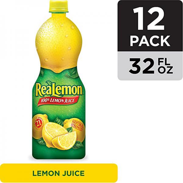 ReaLemon, 100% Lemon Juice, 32 Ounce (Pack of 12)