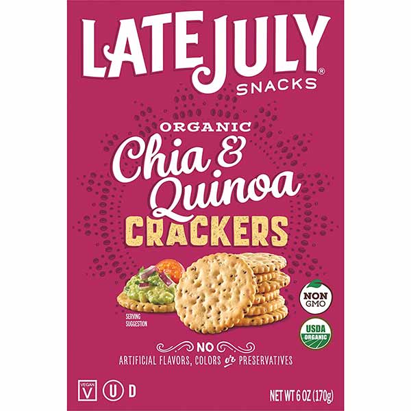 Late July Snacks Organic Crackers Chia & Quinoa 6 Oz