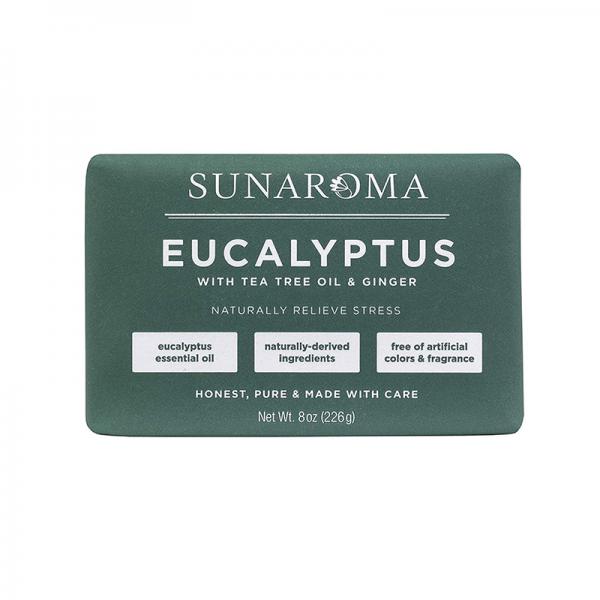 Sunaroma, Eucalyptus with Tea Tree Oil & Ginger Soap Bar 8 Oz