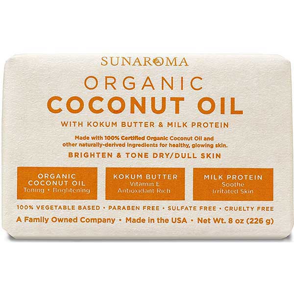 Sunaroma Organic Coconut Oil Soap 8 Oz