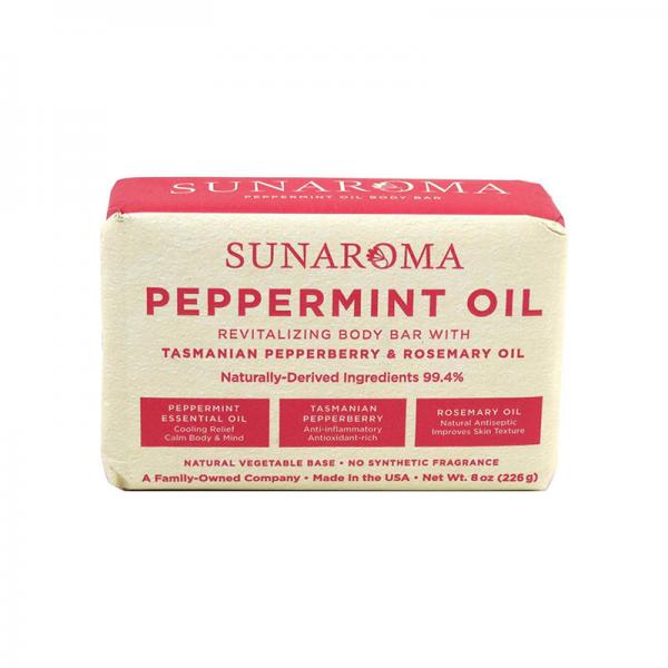 Sunaroma Organic Peppermint Oil Soap 8 oz