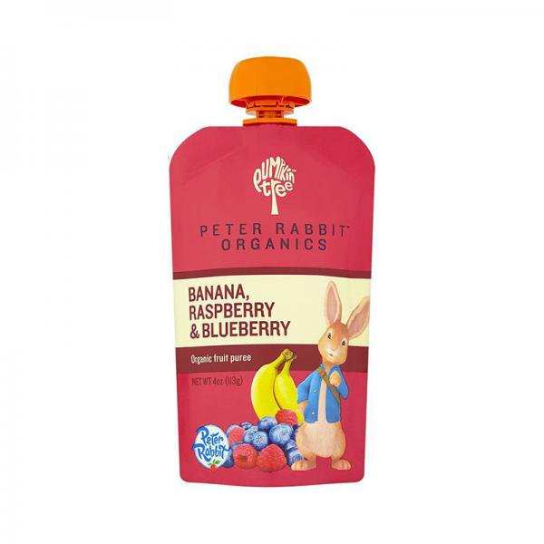 Peter Rabbit Organics Raspberry, Banana and Blueberry, 4.0-Ounce Pouches (Pack o