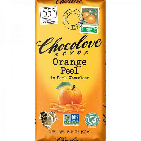 Chocolove 55% Dark Chocolate w/ Orange Peel Bar 12 Count