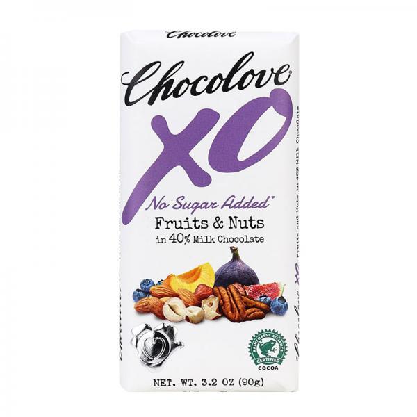 Chocolove XO No Sugar Added Fruit & Nuts 40% Milk Chocolate, 90g