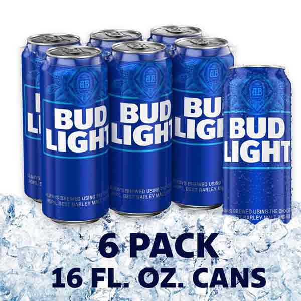 Bud Light Lager - Beer - 6x 16oz Cans