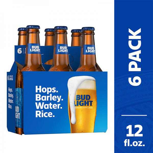 Bud Light Beer, 6 Pack Beer, 12 FL OZ Bottles, 4.2% ABV