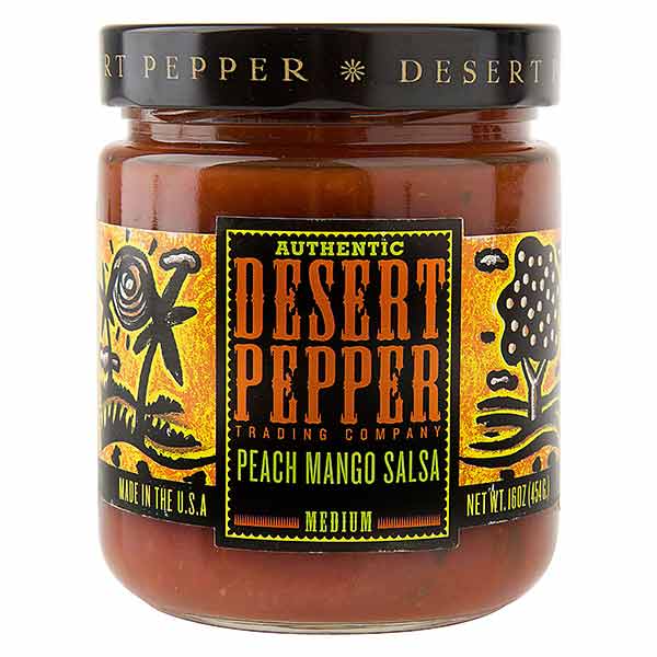 (2 Pack) Desert Pepper Peach Mango Salsa, 16 Oz. Jar