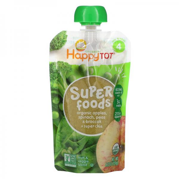 Happy Tot® Organics Super Foods Organic Apples, Spinach, Peas & Broccoli + Super