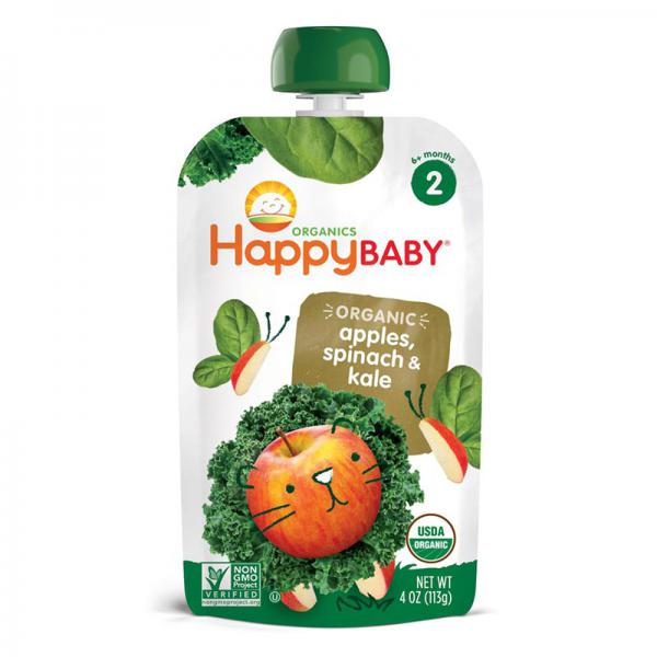 Happy Baby Stage2 Apple, Spinach & Kale - 3.5 oz