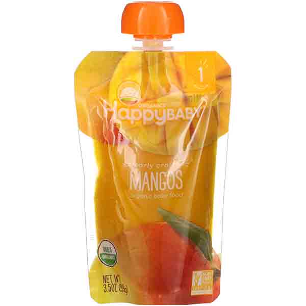 Happy Baby Organics Mangos Baby Food 3.5 oz. Pouch